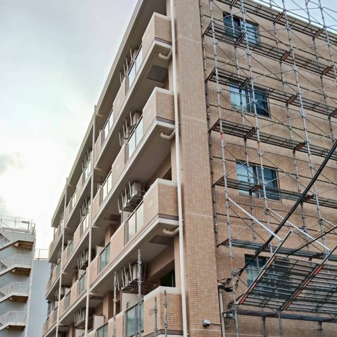 マンション足場解体一式の施工写真